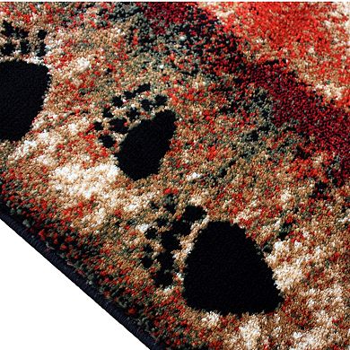 Masada Rugs Masada Rugs 4'x5' Cabin/Lodge Theme Area Rug with Bear and Cub Scene