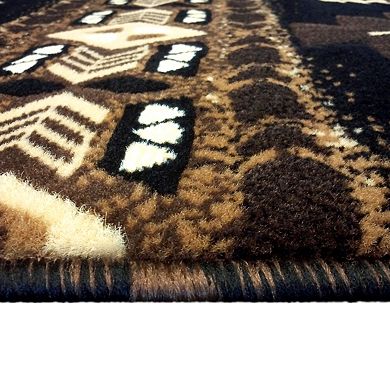 Masada Rugs Masada Rugs 2'x7' Southwest Native American Runner Rug - Design C318 Black