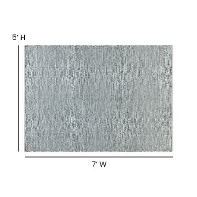 Merrick Lane 5' x 7' Indoor/Outdoor Handwoven Diamond Patterned Area Rug in Grey