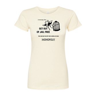 Juniors' Monopoly Get Out Of Jail Free Fitted Tee
