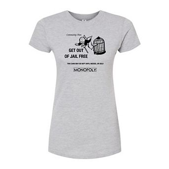 Juniors' Monopoly Get Out Of Jail Free Fitted Tee