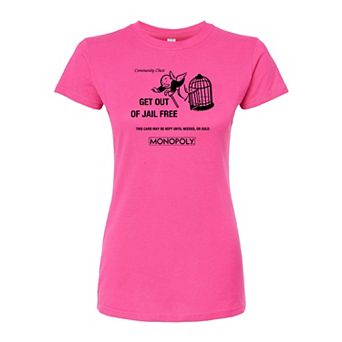 Juniors' Monopoly Get Out Of Jail Free Fitted Tee