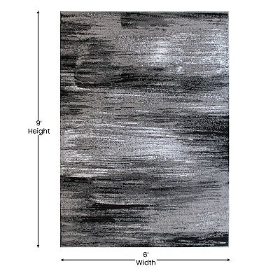 Masada Rugs Masada Rugs Trendz Collection 6'x9' Modern Contemporary Area Rug in Gray, Black and White - Design Trz863
