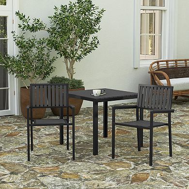 Merrick Lane Magnolia Outdoor Furniture Sets 2 Piece All-Weather Woven Patio Chairs With Cushions