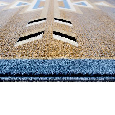 Masada Rugs Masada Rugs Southwest 8'x10' Native American Area Rug in Blue