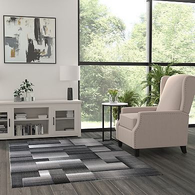 Masada Rugs Masada Rugs Trendz Collection 5'x7' Modern Contemporary Area Rug in Black, White and Gray-Design Trz861