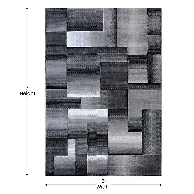 Masada Rugs Masada Rugs Trendz Collection 5'x7' Modern Contemporary Area Rug in Black, White and Gray-Design Trz861