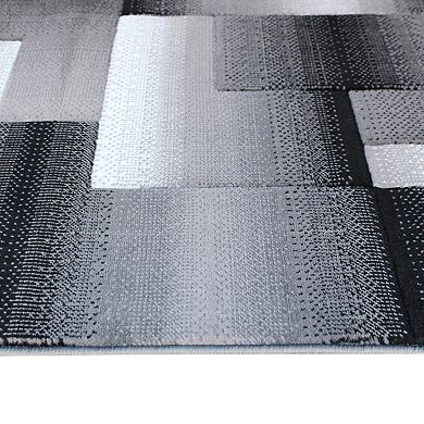 Masada Rugs Masada Rugs Trendz Collection 5'x7' Modern Contemporary Area Rug in Black, White and Gray-Design Trz861