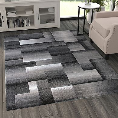 Masada Rugs Masada Rugs Trendz Collection 5'x7' Modern Contemporary Area Rug in Black, White and Gray-Design Trz861