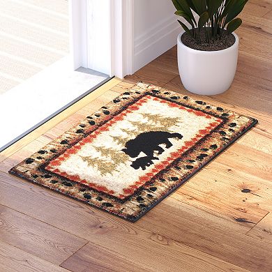 Masada Rugs Masada Rugs 2'x3' Cabin/Lodge Theme Area Rug with Bear and Cub Scene