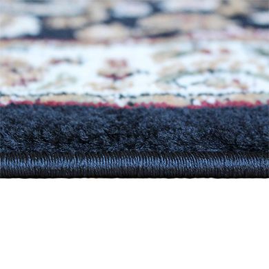 Masada Rugs Masada Rugs Bellagio Collection 3'x10' Traditional Area Rug Runner in Black - Design B401