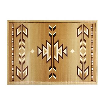 Masada Rugs Masada Rugs Southwest 4'x5' Native American Area Rug in Beige