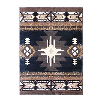 Masada Rugs Masada Rugs 8'x10' Southwest Native American Area Rug - Design C318 Black