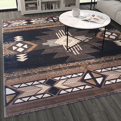 Masada Rugs Masada Rugs 8'x10' Southwest Native American Area Rug - Design C318 Black