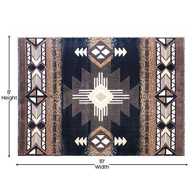 Masada Rugs Masada Rugs 8'x10' Southwest Native American Area Rug - Design C318 Black
