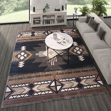 Masada Rugs Masada Rugs 8'x10' Southwest Native American Area Rug - Design C318 Black