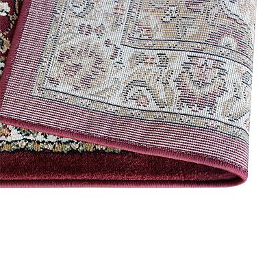 Masada Rugs Masada Rugs Bellagio Collection 3'x15' Traditional Area Rug Runner in Burgundy - Design B401