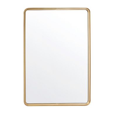 Merrick Lane Halstead Decorative Wall Mirror with Rounded Corners for Bathroom, Living Room, Entryway, Hangs Horizontal Or Vertical