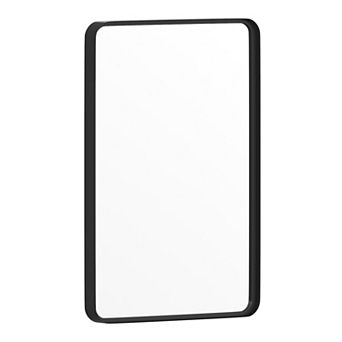Merrick Lane Halstead Decorative Wall Mirror with Rounded Corners for Bathroom, Living Room, Entryway, Hangs Horizontal Or Vertical