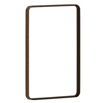 Merrick Lane Halstead Decorative Wall Mirror with Rounded Corners for Bathroom, Living Room, Entryway, Hangs Horizontal Or Vertical