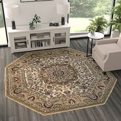 Masada Rugs Masada Rugs Bellagio Collection 7'x7' Traditional Octagon ...