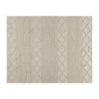 Emma and Oliver 8' x 10' Triple Blend White and Ivory Handwoven Geometric Area Rug