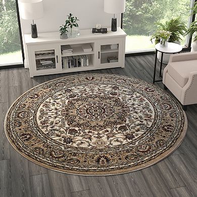 Masada Rugs Masada Rugs Bellagio Collection 7'x7' Round Traditional ...