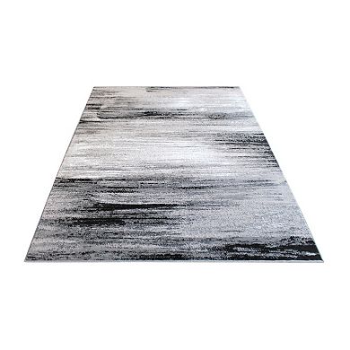 Masada Rugs Masada Rugs Trendz Collection 5'x7' Modern Contemporary Area Rug in Gray, Black and White - Design Trz863