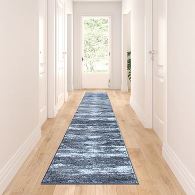 Masada Rugs Masada Rugs Stephanie Collection Modern Contemporary Design 2'x11' Area Rug Runner in Gray, Black and White - Design 1102