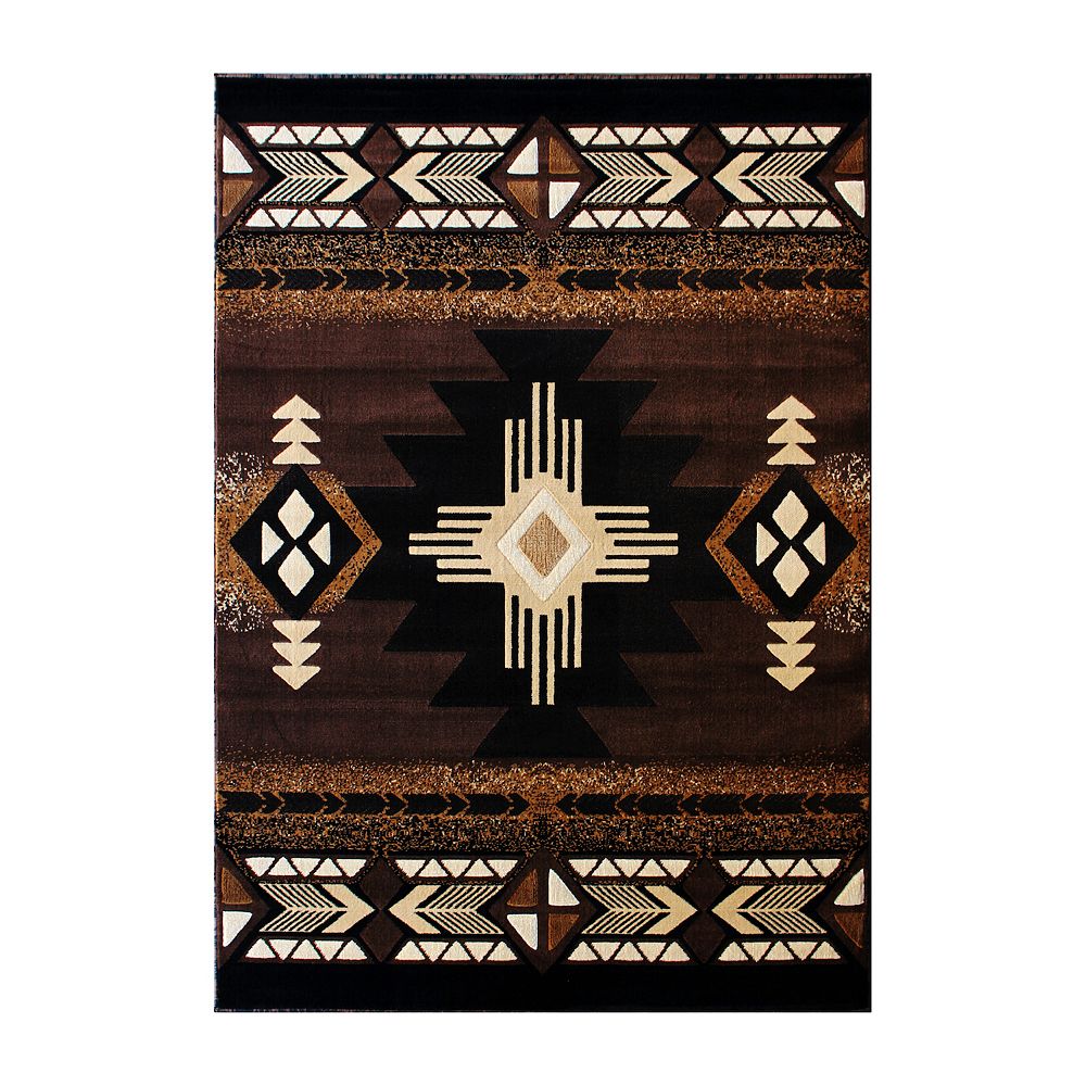 Tapis Masada Kodiak Collection – Scène Ours Et Ourson – 1,5 X 2,1 M – Polypropylène Tissé Turquie – Résistant Taches – Beige, Vert, Marron