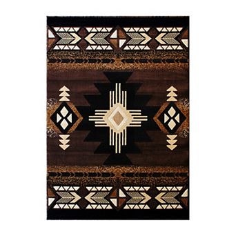Masada Rugs Masada Rugs 5'x7' Southwest Native American Area Rug - Design C318 Chocolate