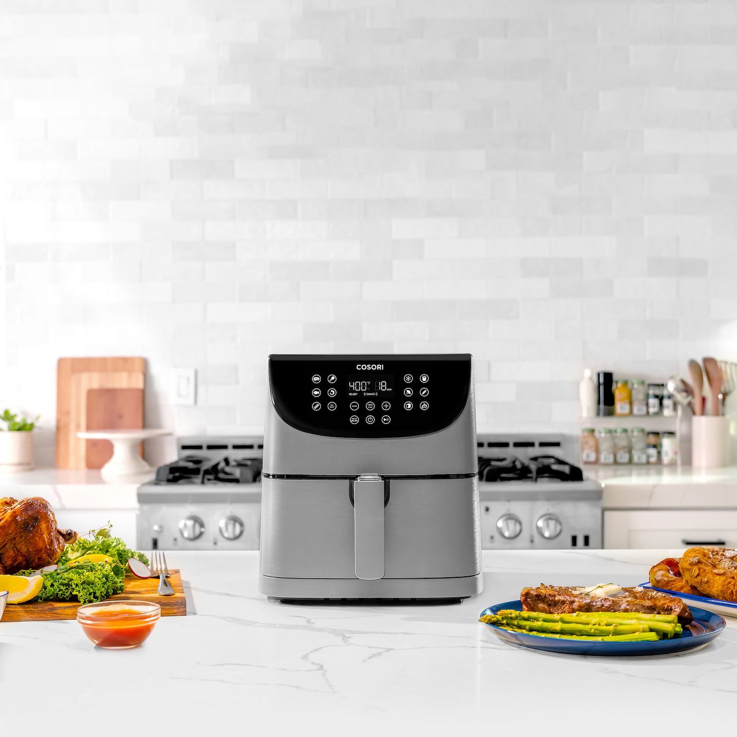 COSORI Pro Gen 2 Air Fryer 5.8QT, Upgraded Version with Stable Performance & Sleek New Look, 13 One Touch Functions, 100 Paper & 1100 Online Recipes, Dishwasher-Safe Detachable Square Basket, Black - Thumbnail 2