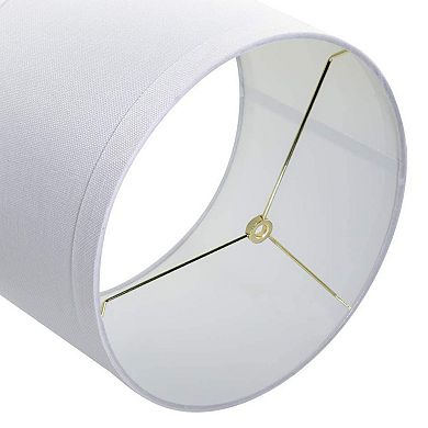 ALUCSET Fabric Drum Lampshades for Table Lamps and Floor Lights, Set of 2, White
