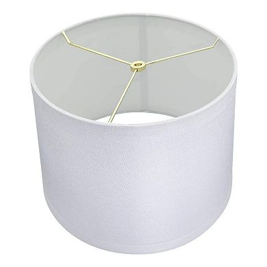 ALUCSET Fabric Drum Lampshades for Table Lamps and Floor Lights, Set of 2, White