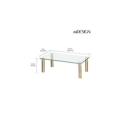 mDesign Flat Platform Riser Shelf for Laptop Computer or TV, Soft Brass/Clear