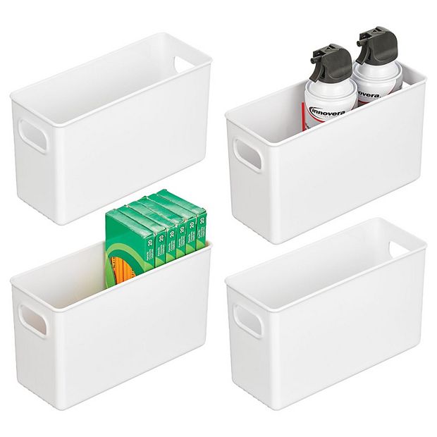 mDesign Plastic Storage Organizer Bin with Handles for Closets