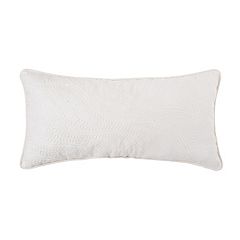 20 x 20 Square Cotton Accent Throw Pillow, Soft Banded Braided Patchwork, White, Cream