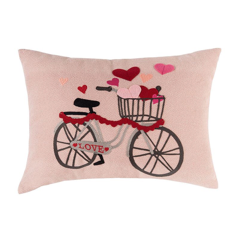 74070380 C&F Home Bicycle Valentines Day Throw Pillow, Pink sku 74070380