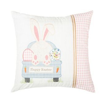 C&F Home Bunny In Truck Happy Easter Throw Pillow