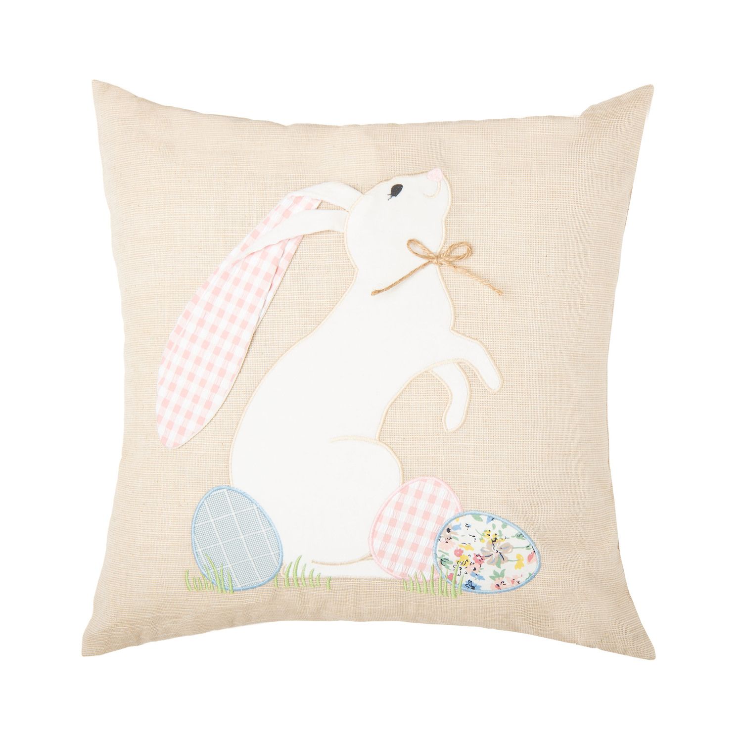 Happy Easter Bunny Ears - Spring Pillow Cover - 18x18 inches