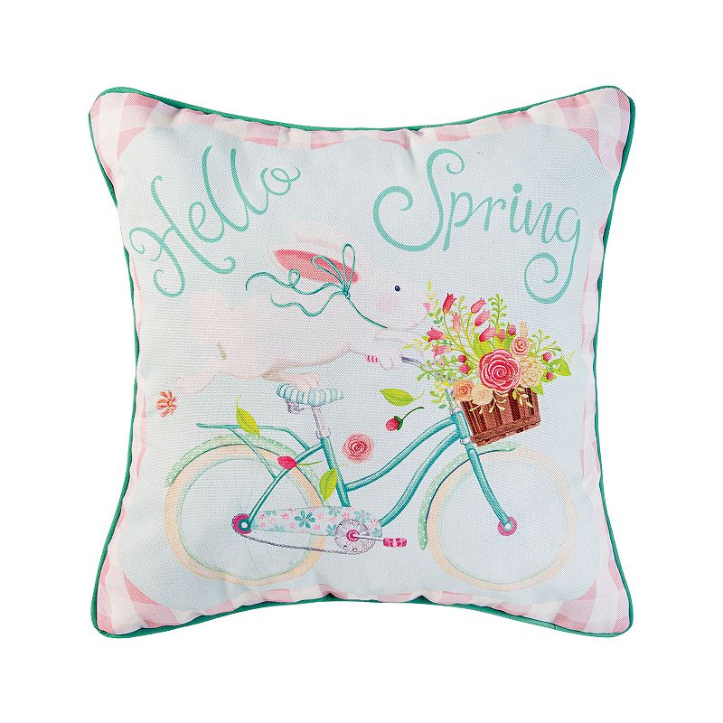 C&F Home Hello Spring Easter Throw Pillow, Blue, 18X18