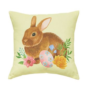 C&F Home Yellow Floral Bunny Easter Throw Pillow