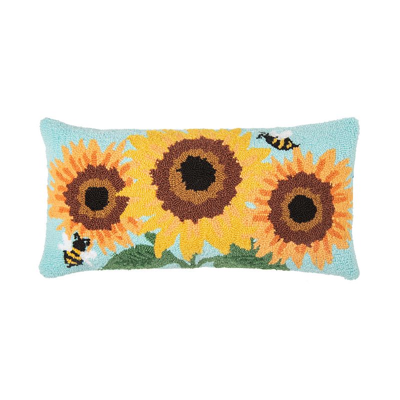 C&F Home Sunflower Trio Floral Throw Pillow, Yellow, 12X24