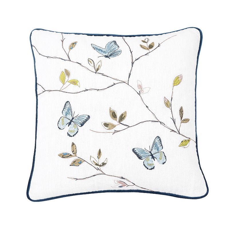 C&F Home Blue Butterfly Trio Throw Pillow, 18X18