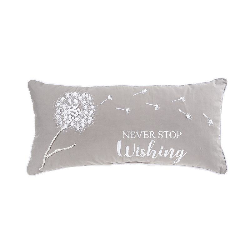 C&F Home Never Stop Wishing Throw Pillow, Grey, 12X24