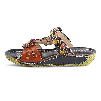 L'Artiste By Spring Step Ariala Women's Leather Slide Sandals