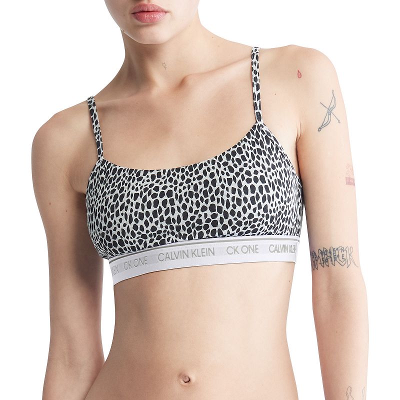 Calvin Klein CK One Unlined Bralette QF5727, Womens, Size: XS, Med Grey