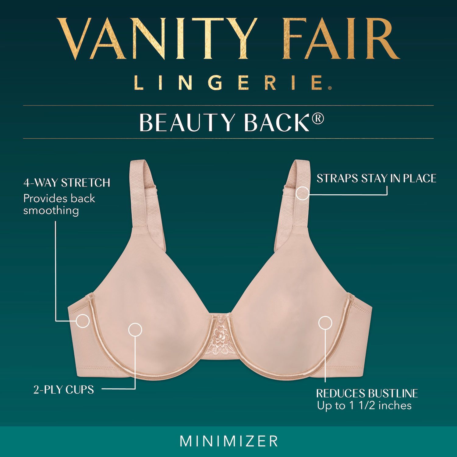 Vanity Fair Women's Full Coverage Beauty Back Smoothing Bra, Underwire - Totally Tan, 36D : Buy Online at Best Price in KSA - Souq is now