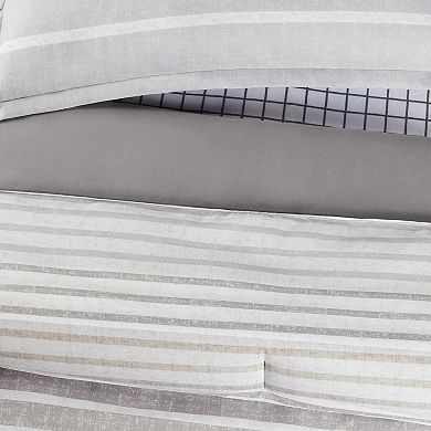 Serta® Simply Clean Conrad Variegated Stripe Antimicrobial Complete Bedding Set with Sheets