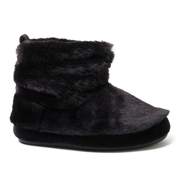 Black fluffy best sale slipper boots